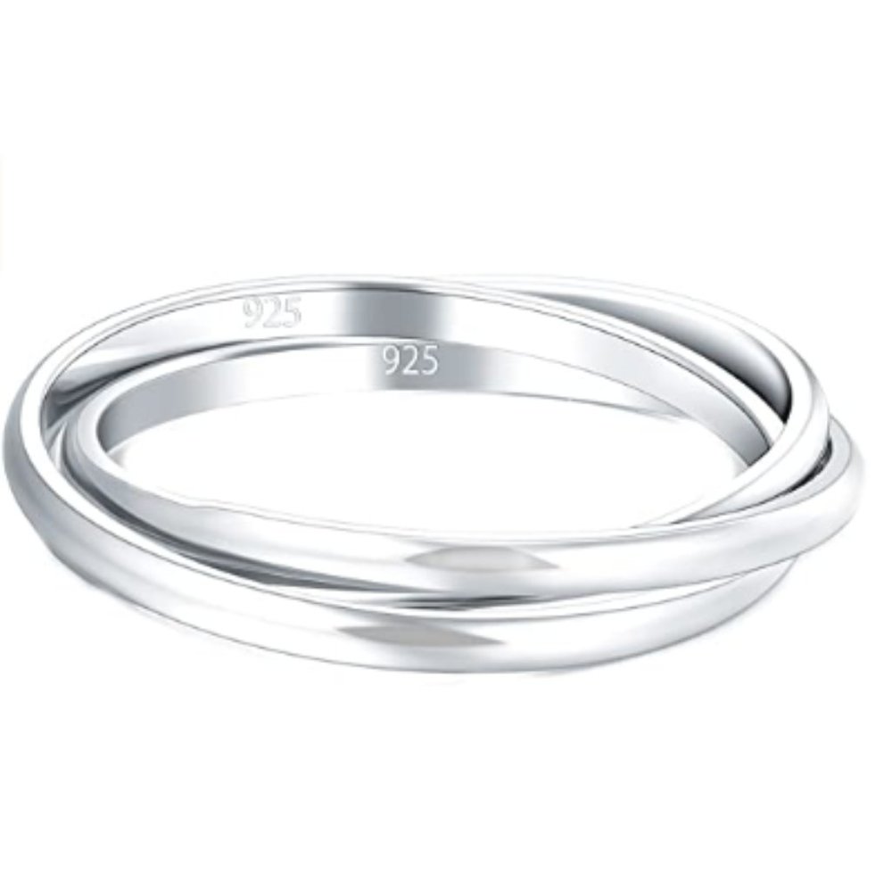 925 Sterling Silver NWT Triple Interlocked Ring
